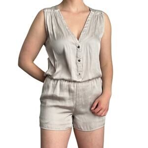 BCBGMAXAZRIA Y2K Champagne Sleeveless Romper Women's Small